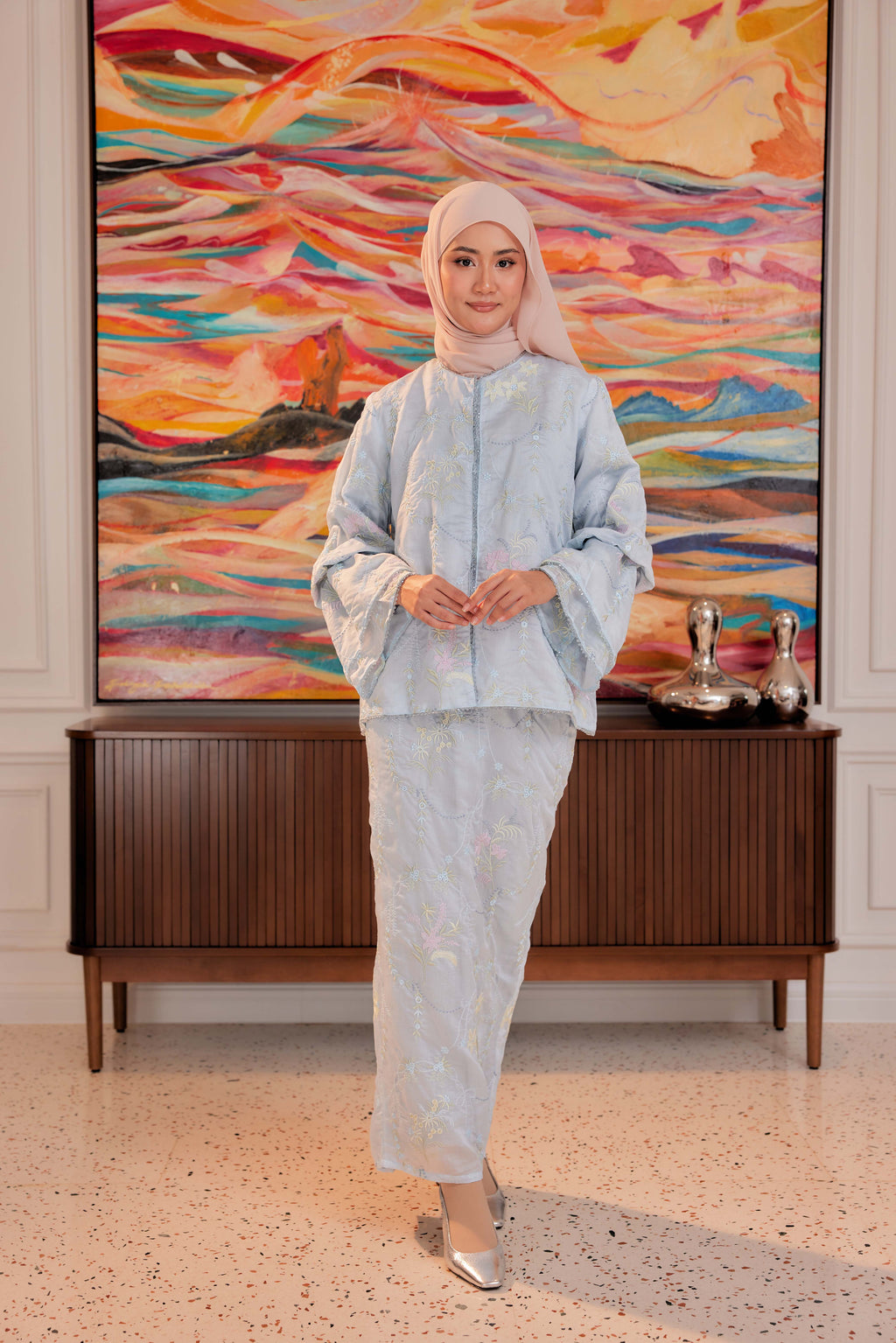 Bayu - Puspa Embroidered Kurung Beaded Edition (Fully Lined)