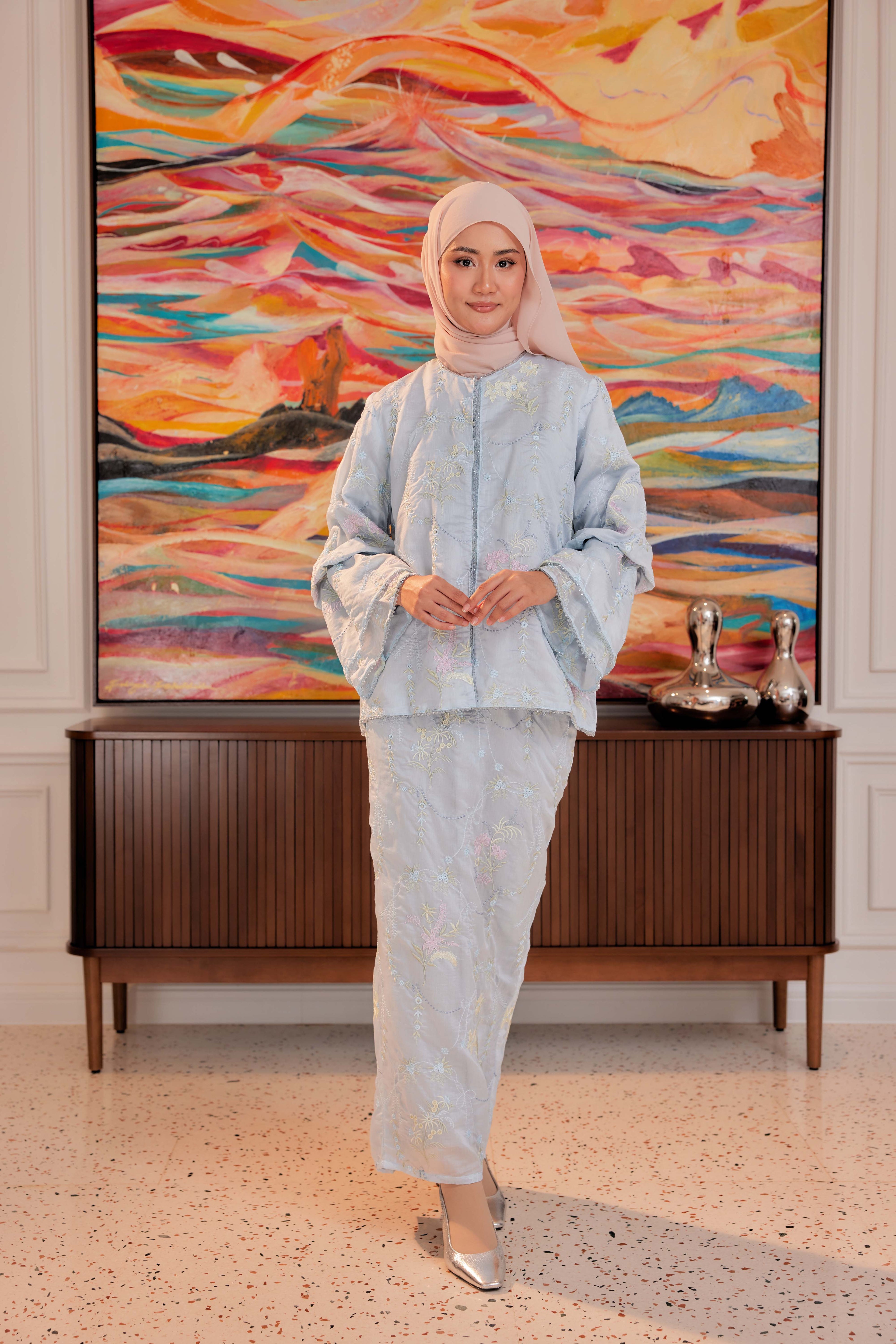 Bayu - Puspa Embroidered Kurung Beaded Edition (Fully Lined)