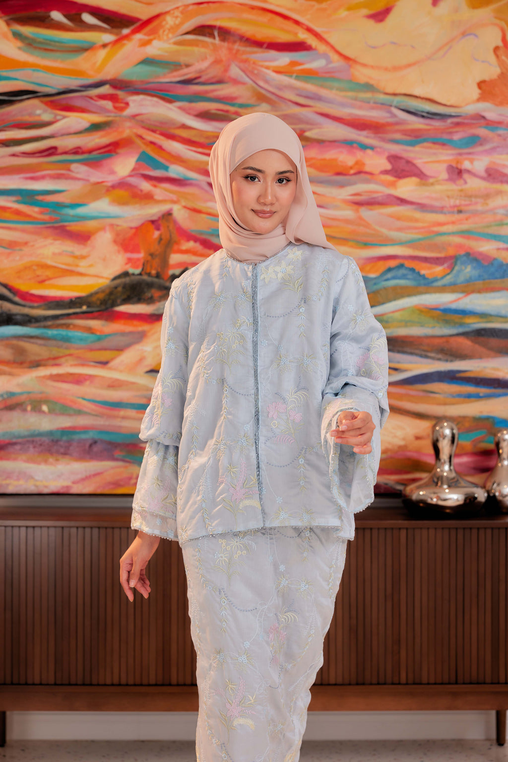 Bayu - Puspa Embroidered Kurung Beaded Edition (Fully Lined)