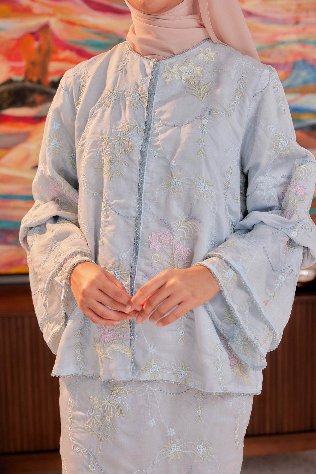 Bayu - Puspa Embroidered Kurung Beaded Edition (Fully Lined)