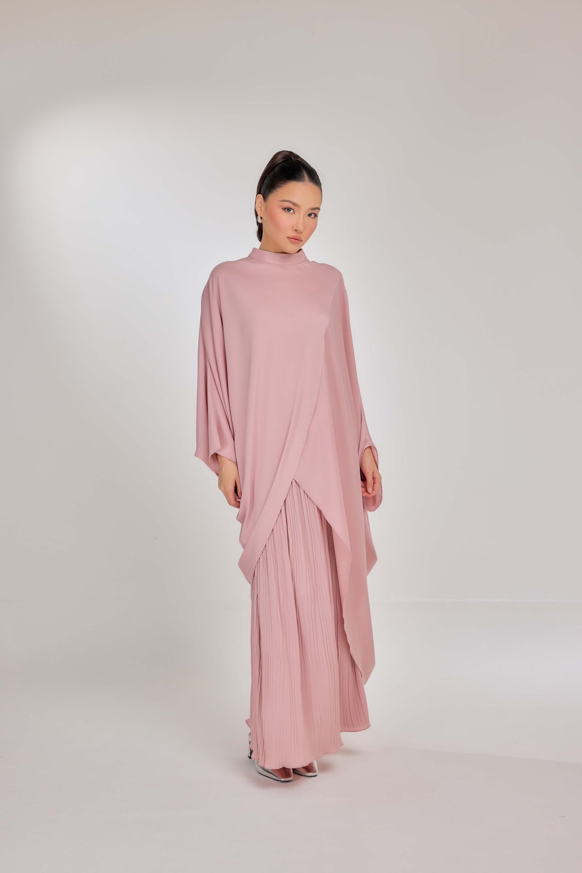 14 - Vintage Rose - Chanela Full Sleeve Kurung with Pleated Skirt Set