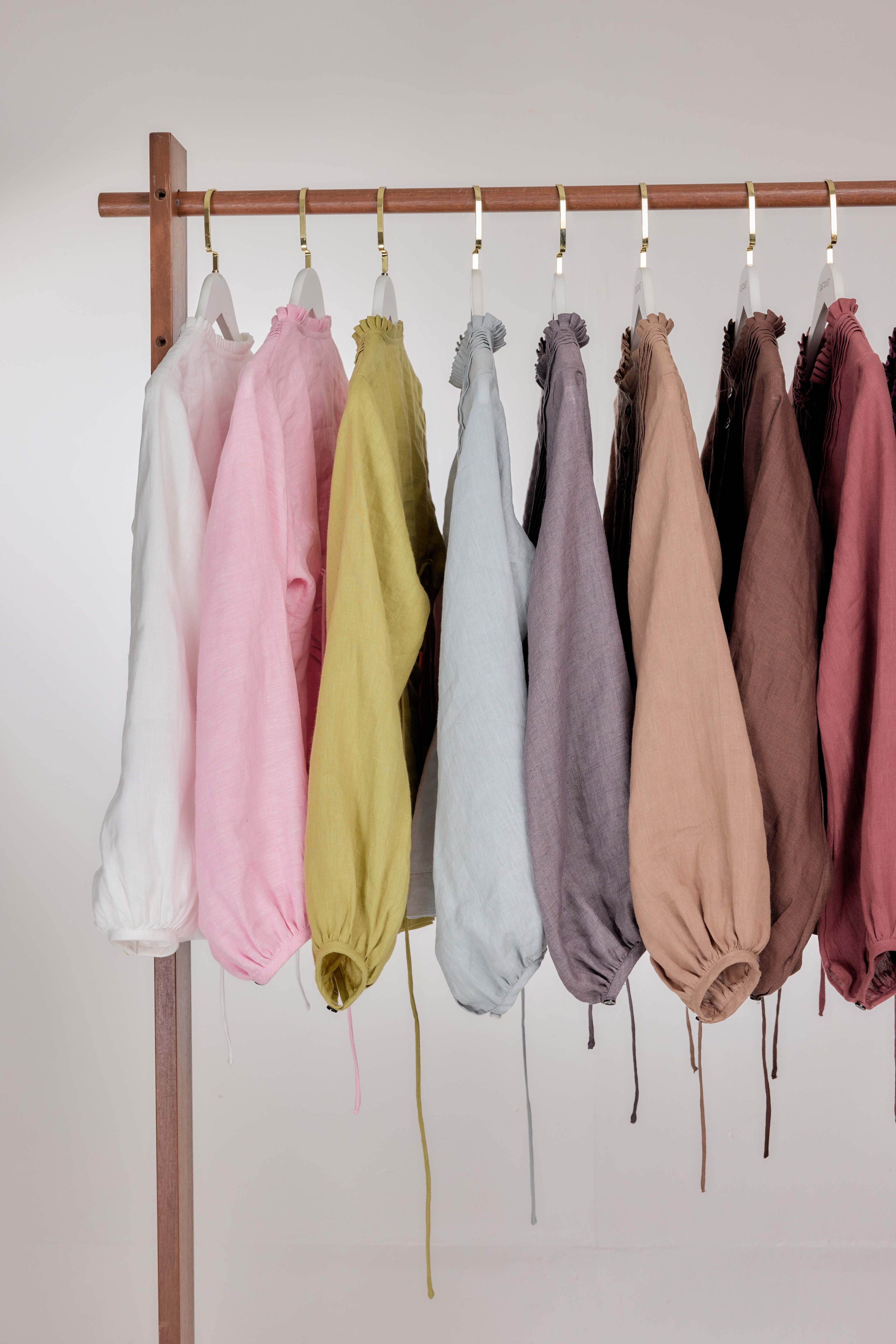 03 - Memento Pleated Lace-Up Pure Linen Top in Lime Sherbet