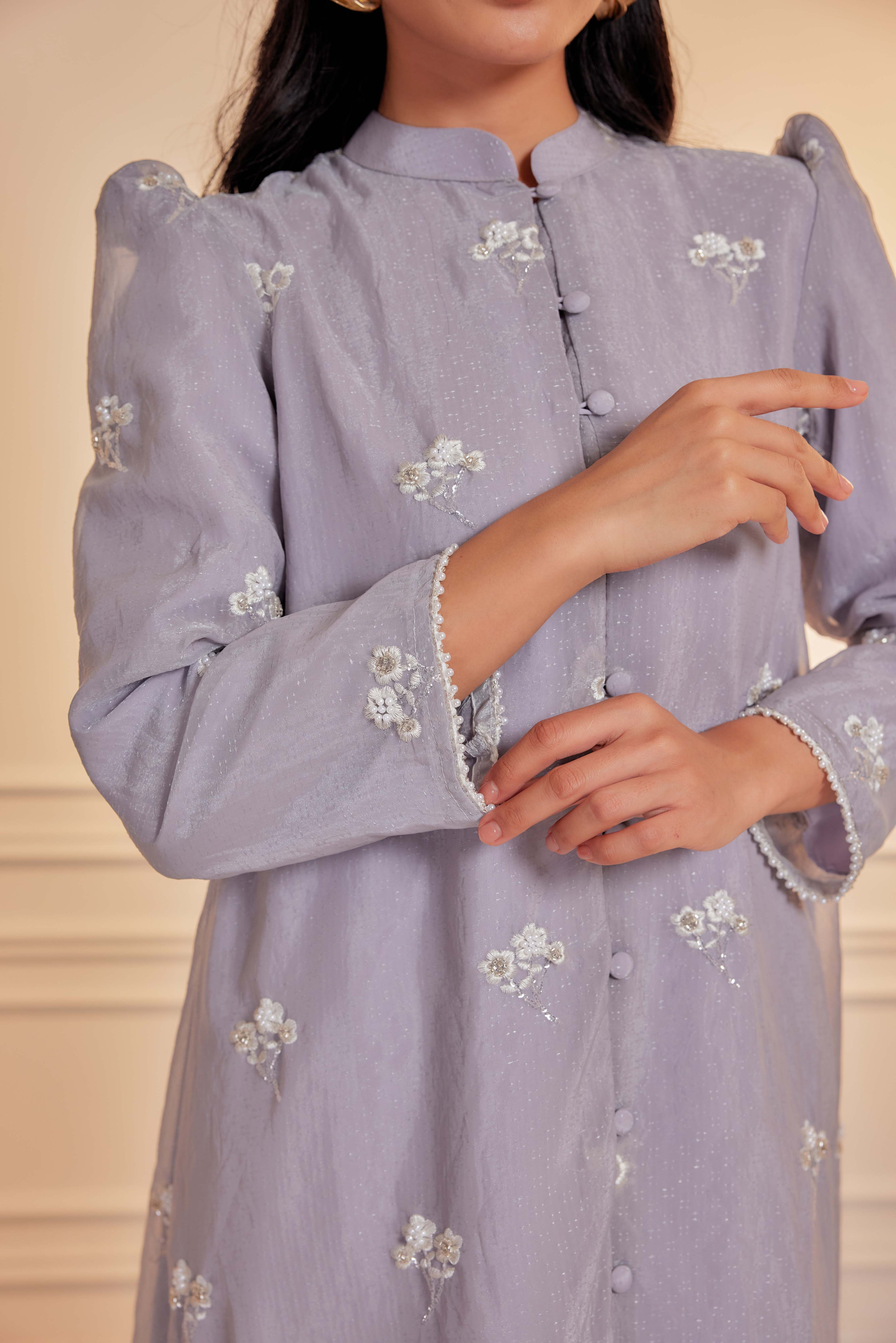 Perak - Mutiara Embellished Kebarung Set (Full Lining)