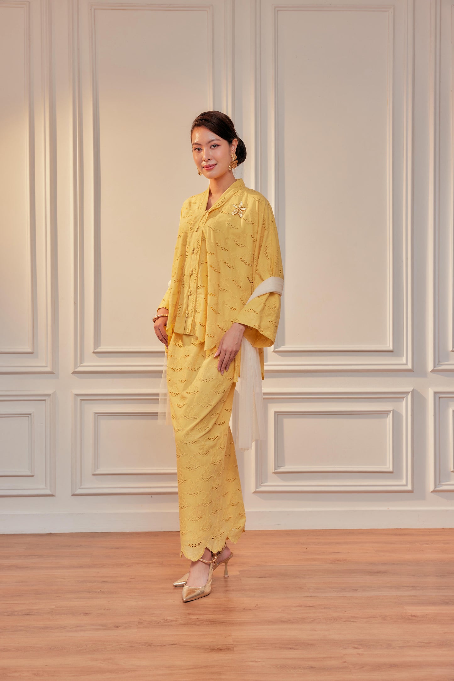 Buttercup - Indah Ratu Embroidery Kebaya (Fully Lined)