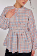 05 - Pastel Taffy - Memento Pleated Lace-Up Cotton Top