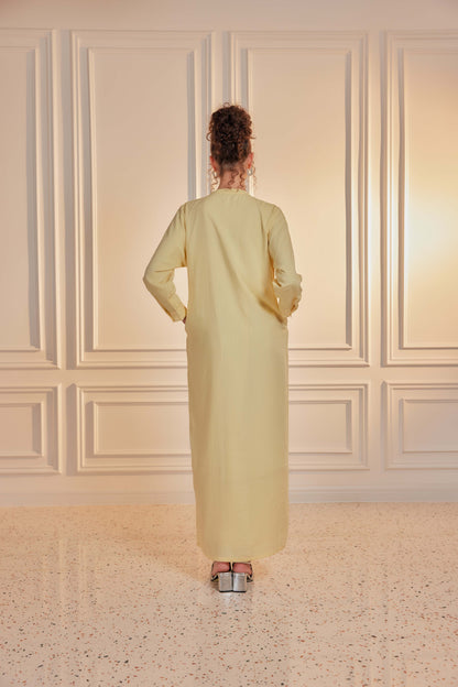 100% Cotton Grid Shirt Dress - Vanilla Custard