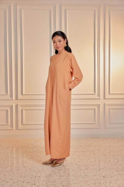 100% Cotton Grid Shirt Dress - Butterscotch