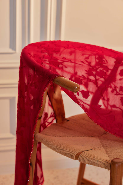 Indah Pelangi Kebarung in Merah Delima – The Beaded Edition, Fully Lined