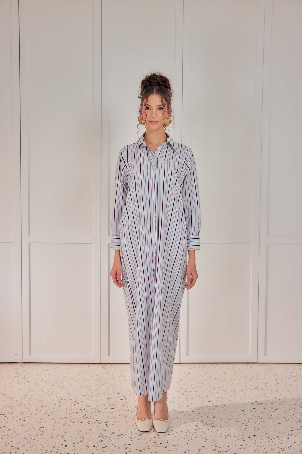 100% Cotton Striped Shirt Dress - Classic Layer Cake