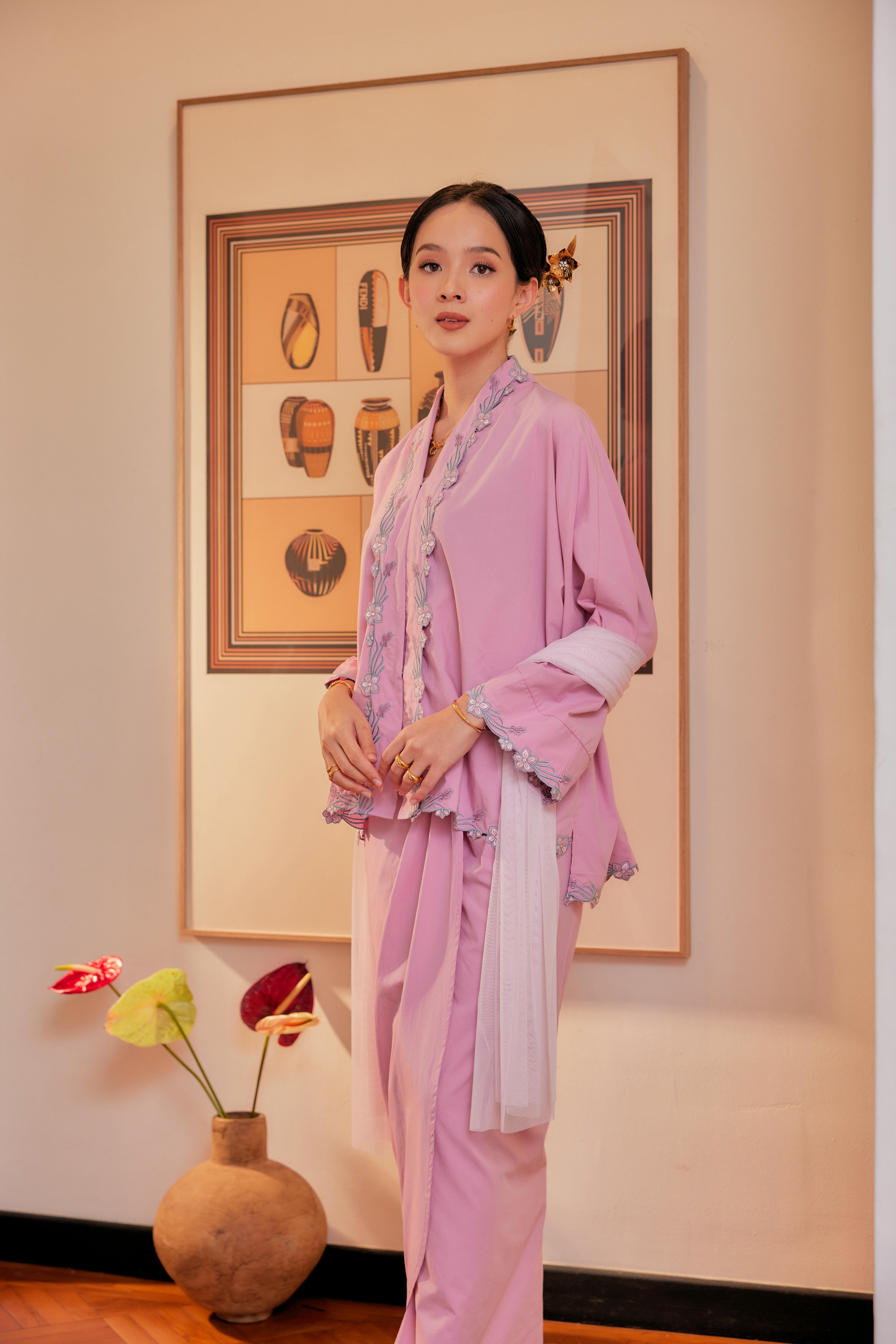 Indah Melur Sulam Kebaya Cotton Set