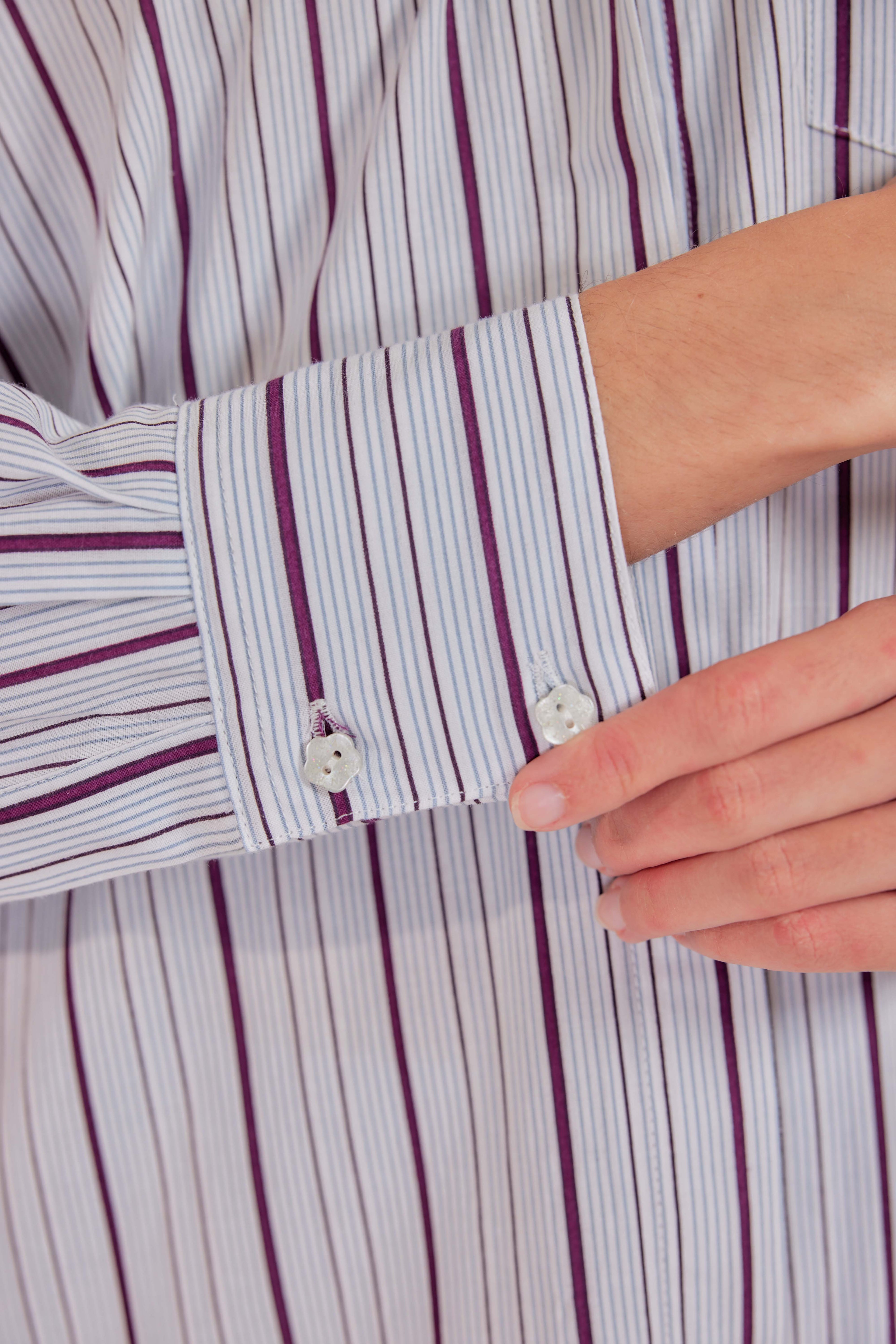 100% Cotton Striped Shirt Dress - Classic Layer Cake