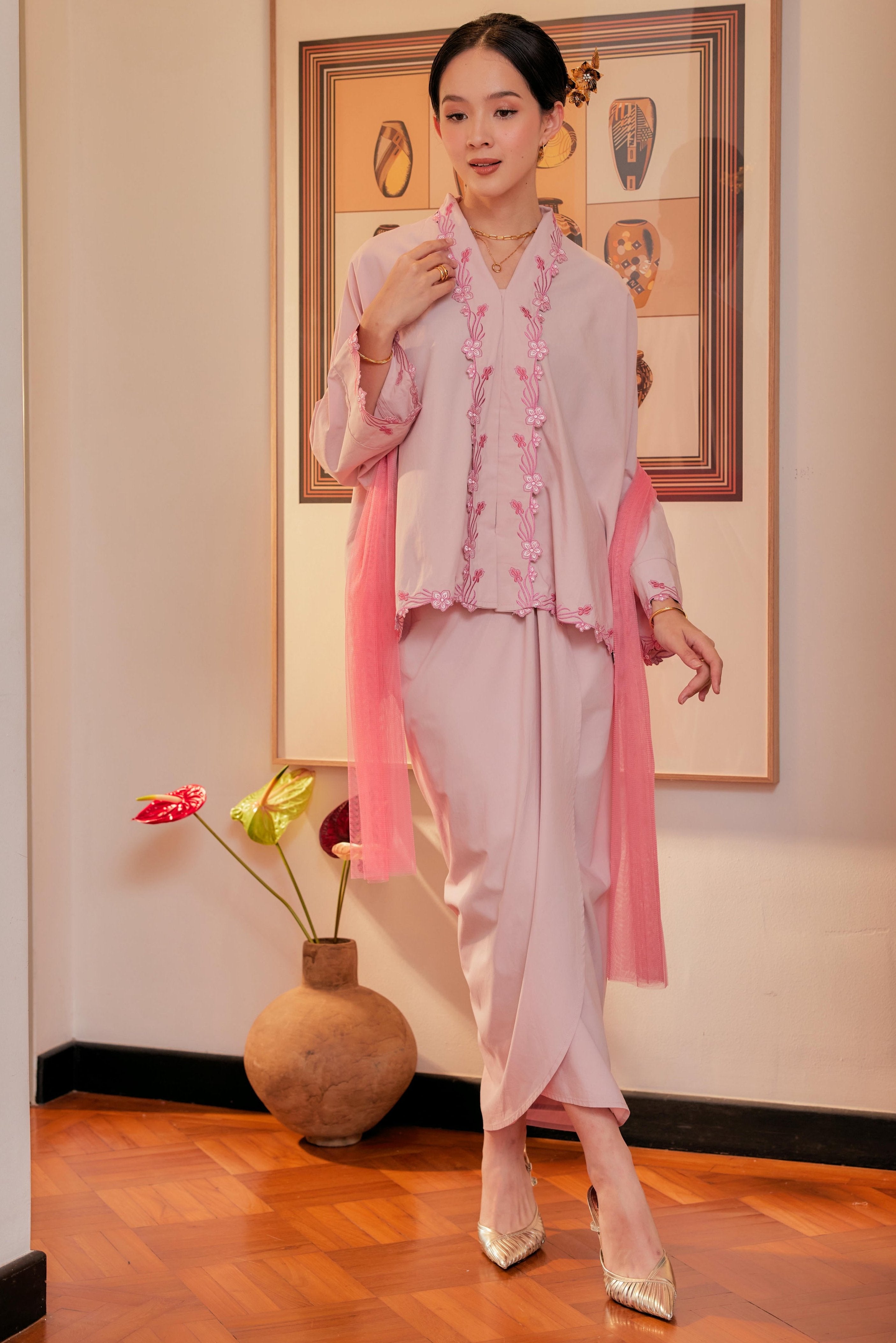 Indah Melur Sulam Kebaya Cotton Set