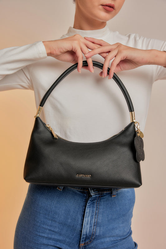 The Iconic Leather Bag - Obsidian