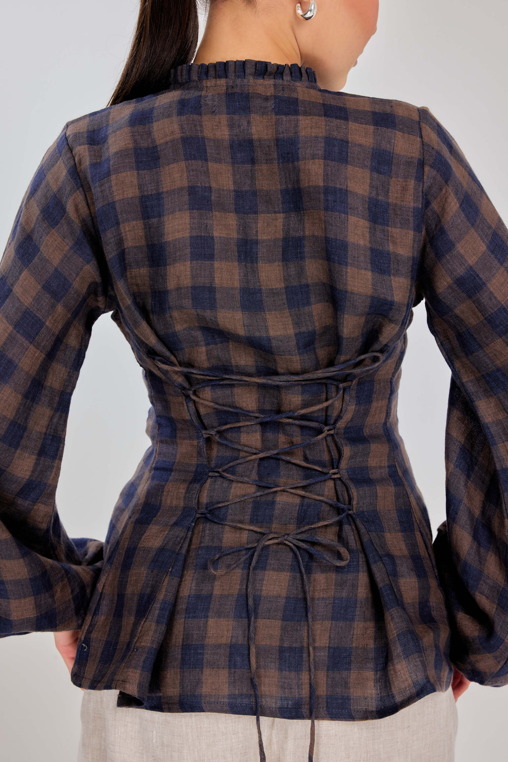 03 - Truffle-Check - Grand Tralala Pure Linen Shirt With Mother Of Pearl Buttons
