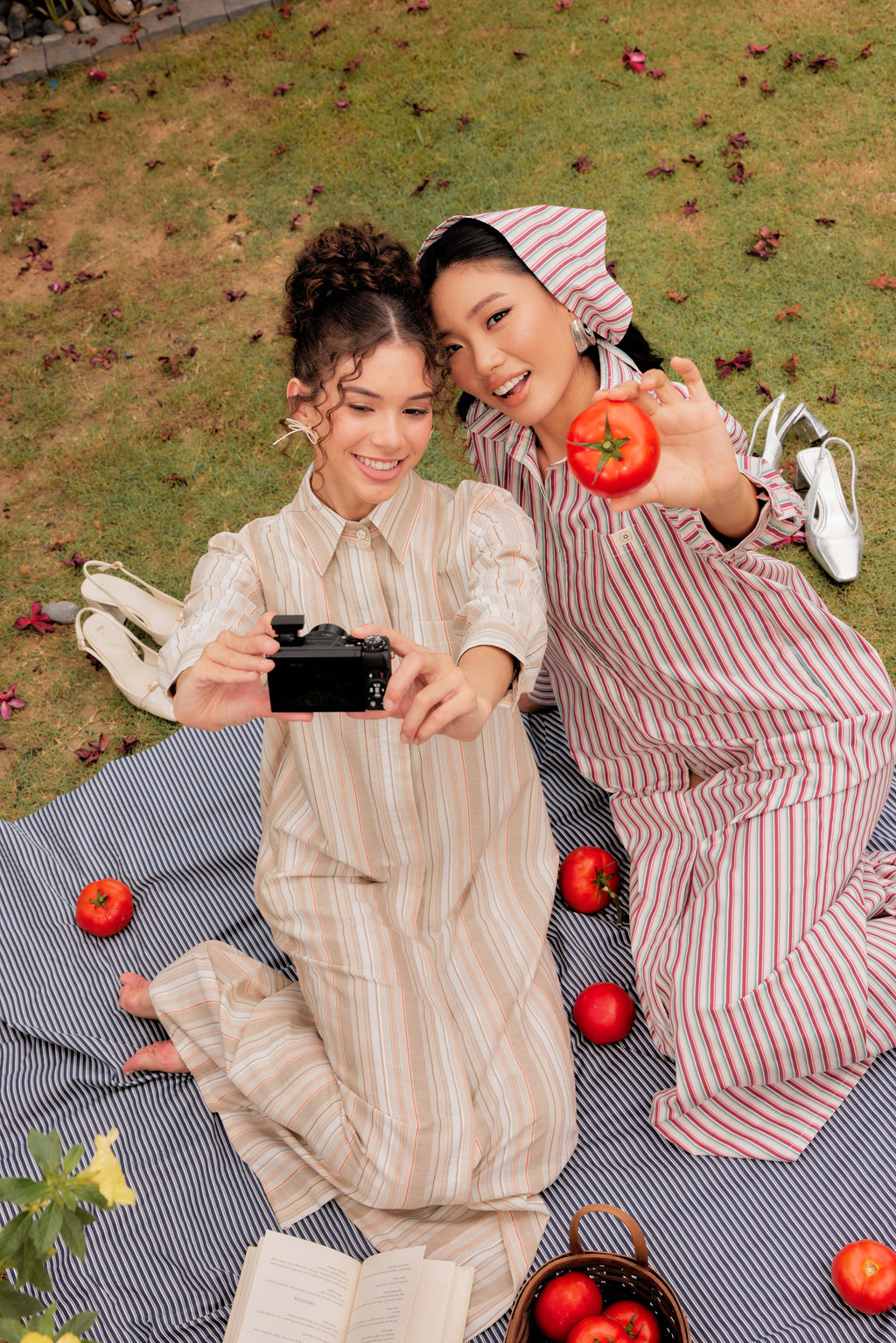 100% Cotton Striped Shirt Dress - Buttercream