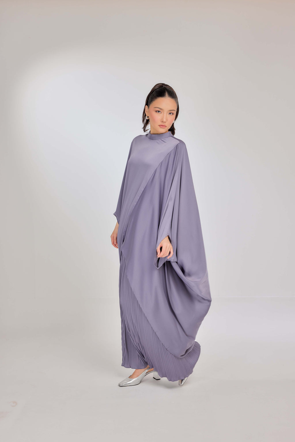 01 - Heirloom Lilac - Chanela Full Sleeve Kurung with Pleated Skirt Set