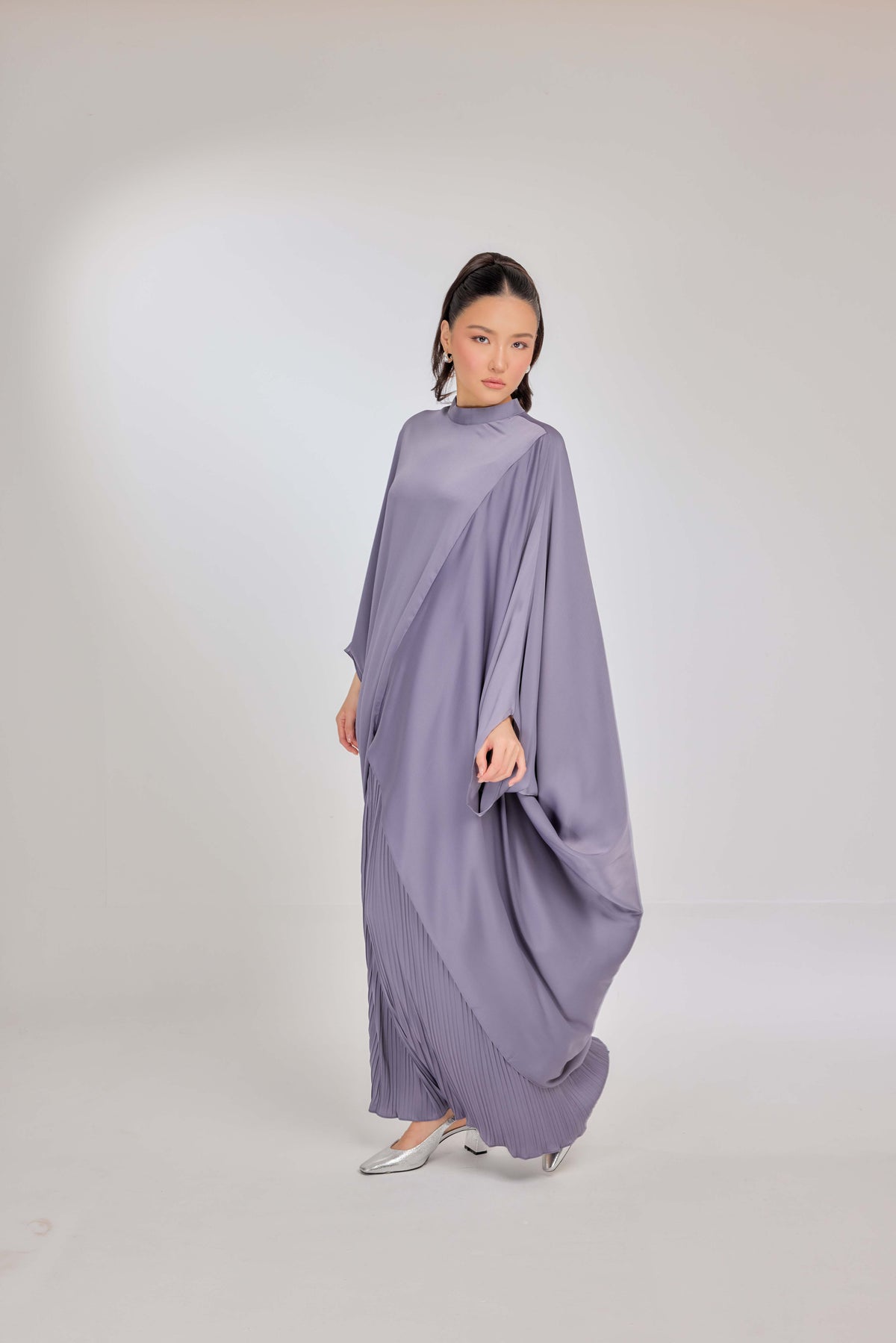 01 - Heirloom Lilac - Chanela Full Sleeve Kurung with Pleated Skirt Set