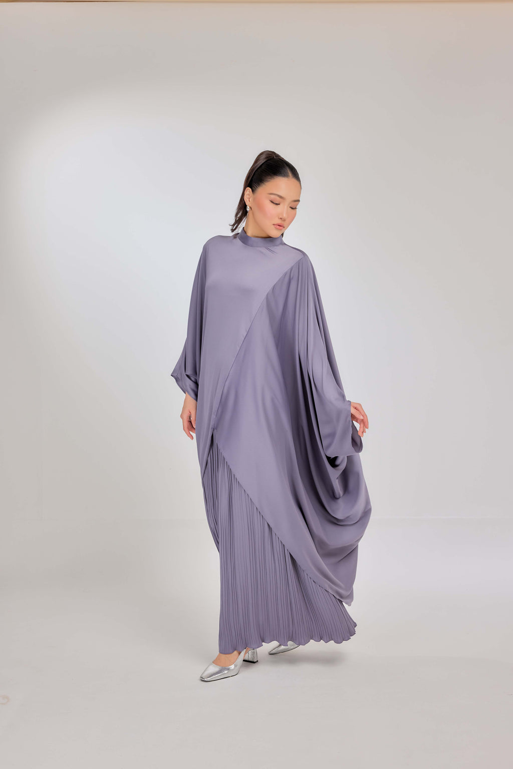 01 - Heirloom Lilac - Chanela Full Sleeve Kurung with Pleated Skirt Set