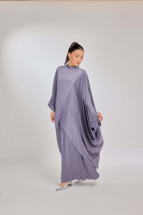 01 - Heirloom Lilac - Chanela Full Sleeve Kurung with Pleated Skirt Set