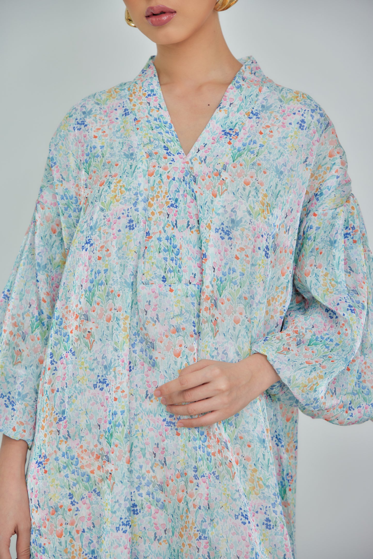 Summer Bloom Shimmer Alana Dress (Fully Lined)