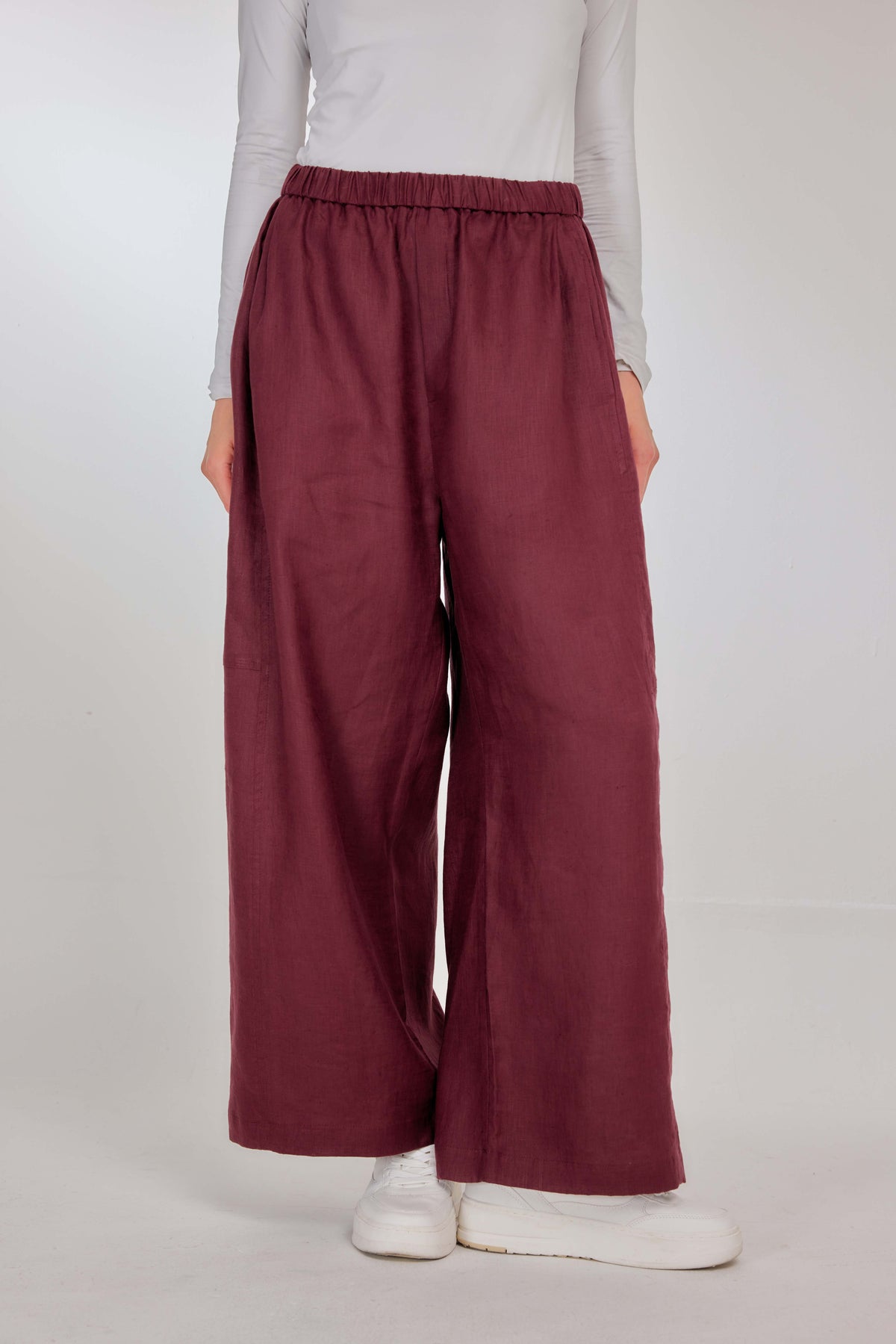 07 - Crimson - Pure Hemp Linen Roamer Pants