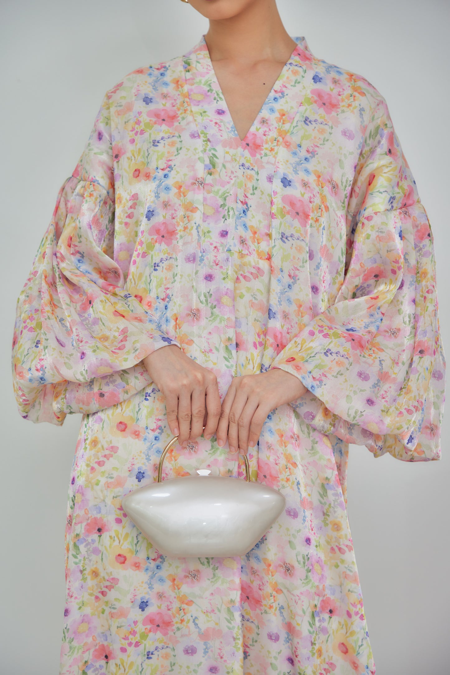 Flower Field Shimmer Alana Dress (Fully Lined)