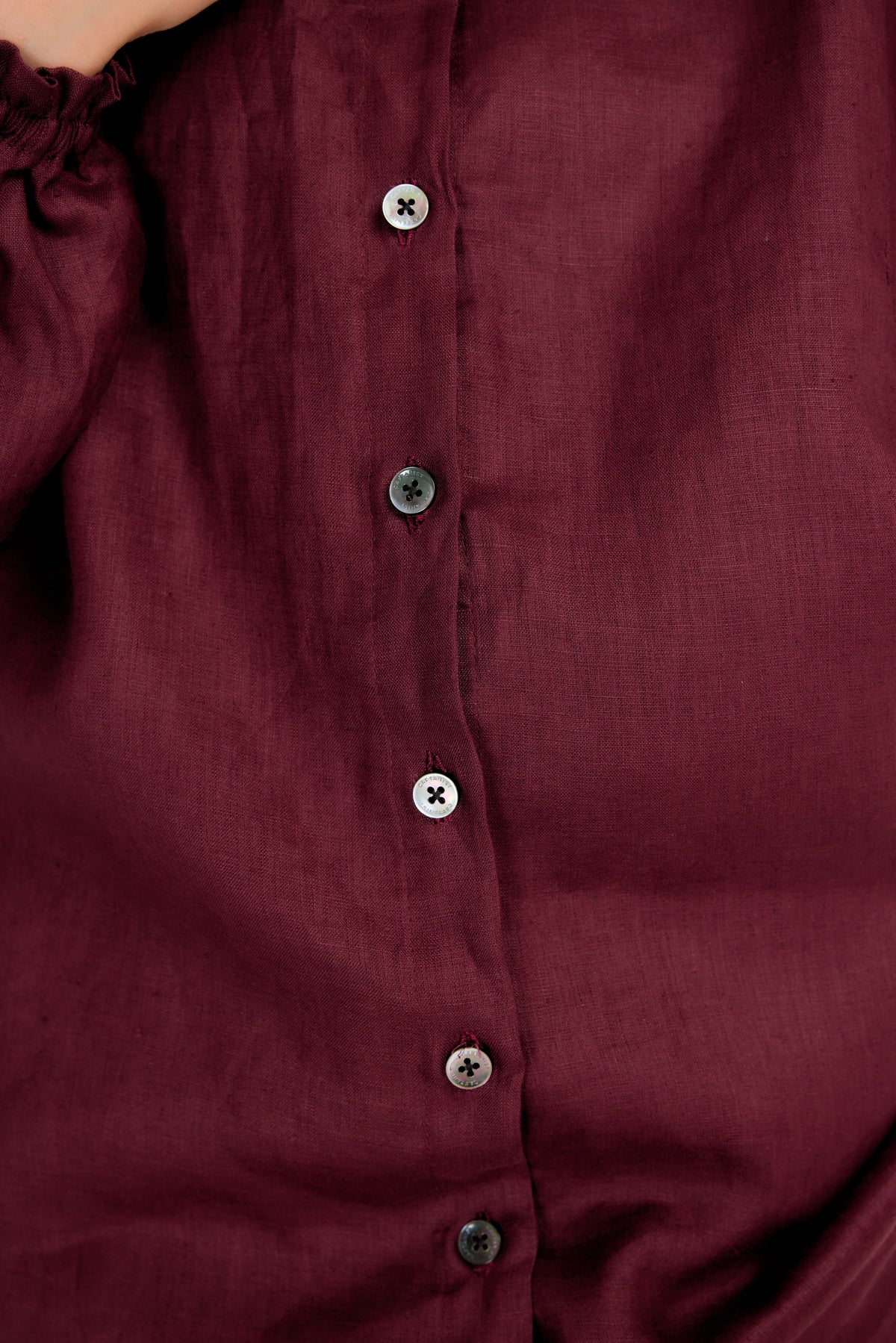 07 - Crimson - Pure Hemp Linen Button-Up Hooded Jacket