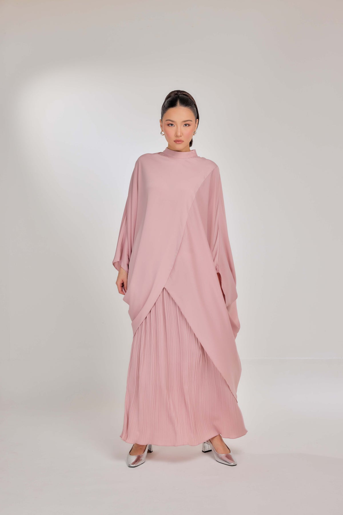 14 - Vintage Rose - Chanela Full Sleeve Kurung with Pleated Skirt Set