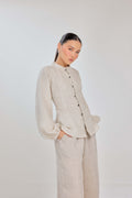 05 - Natural Stripes - Grand Tralala Pure Linen Shirt With Mother Of Pearl Buttons