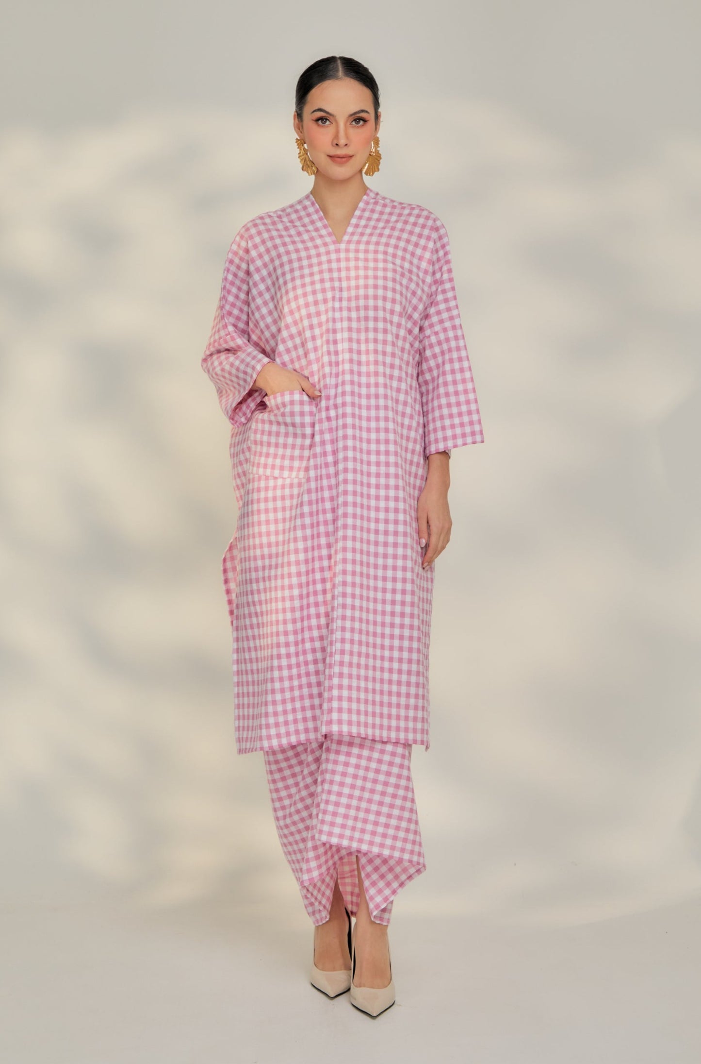 Nerida Cotton Gingham Two-Piece Set