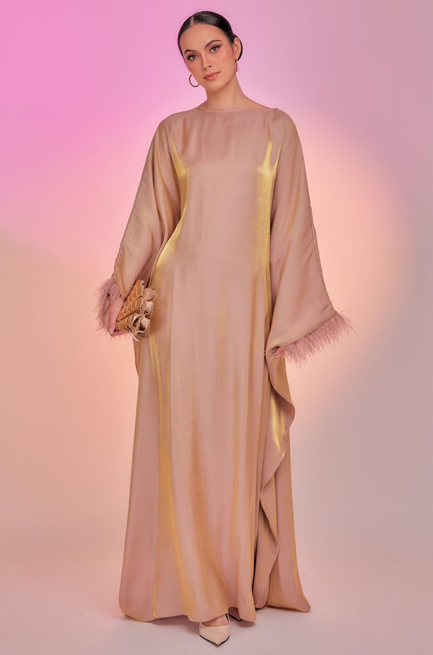 Iconic Shimmer Feather Kaftan