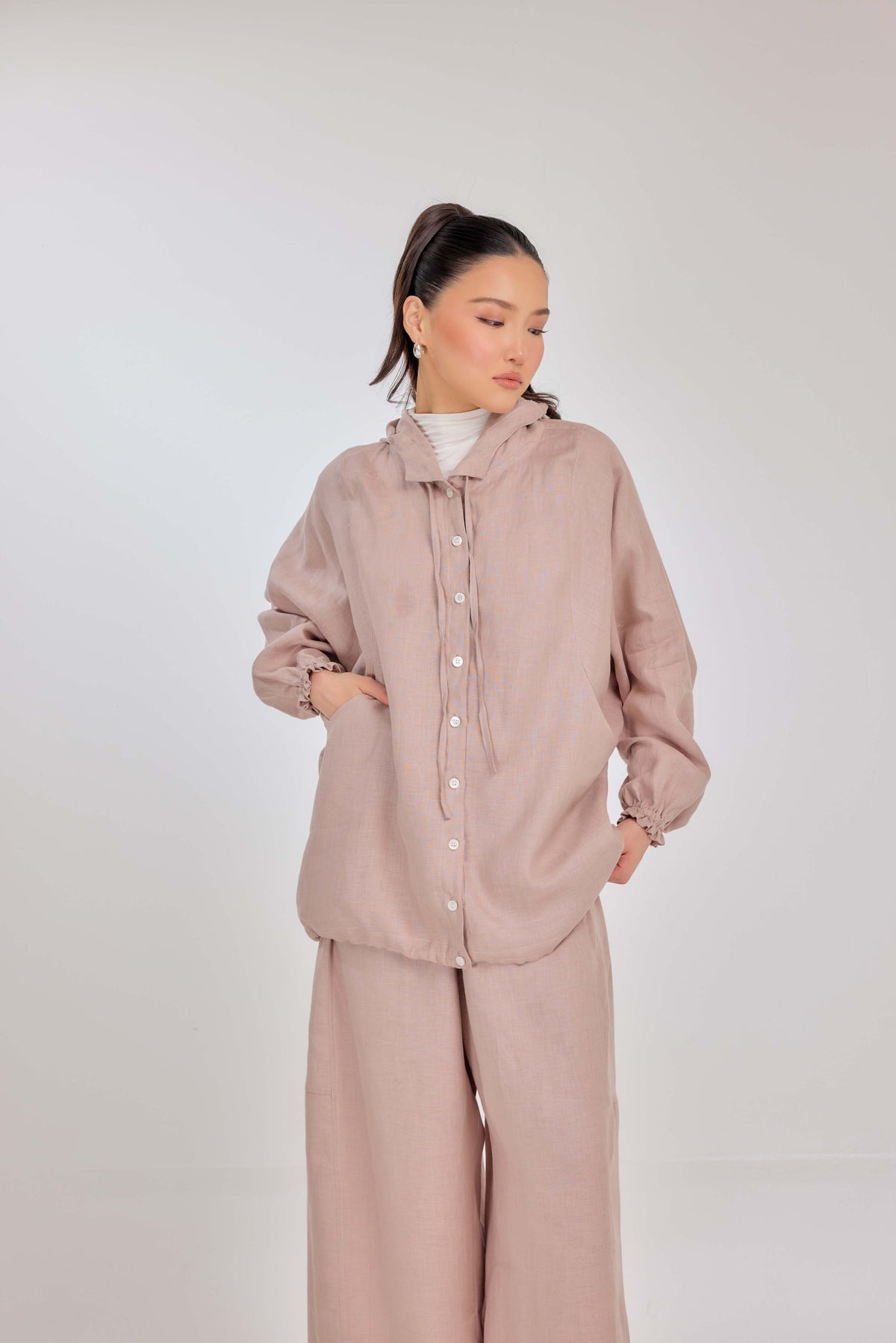 12 - Iconic - Pure Hemp Linen Button-Up Hooded Jacket