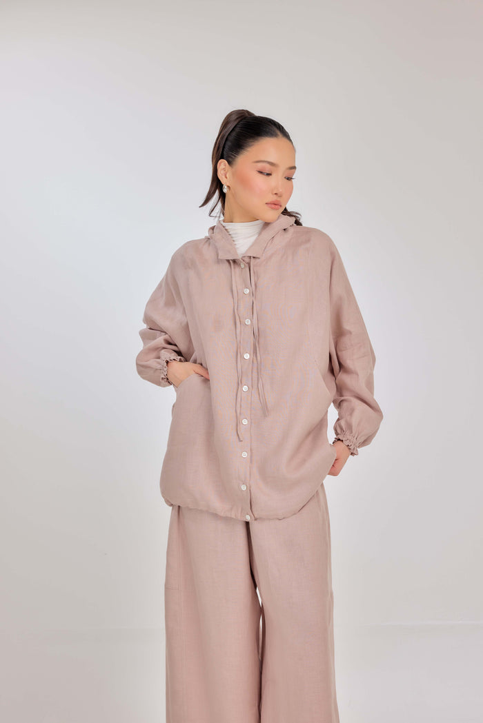 12 - Iconic - Pure Hemp Linen Button-Up Hooded Jacket