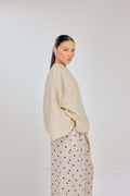 01 - Custard Cream - Mélange Pure Linen Wrap Top