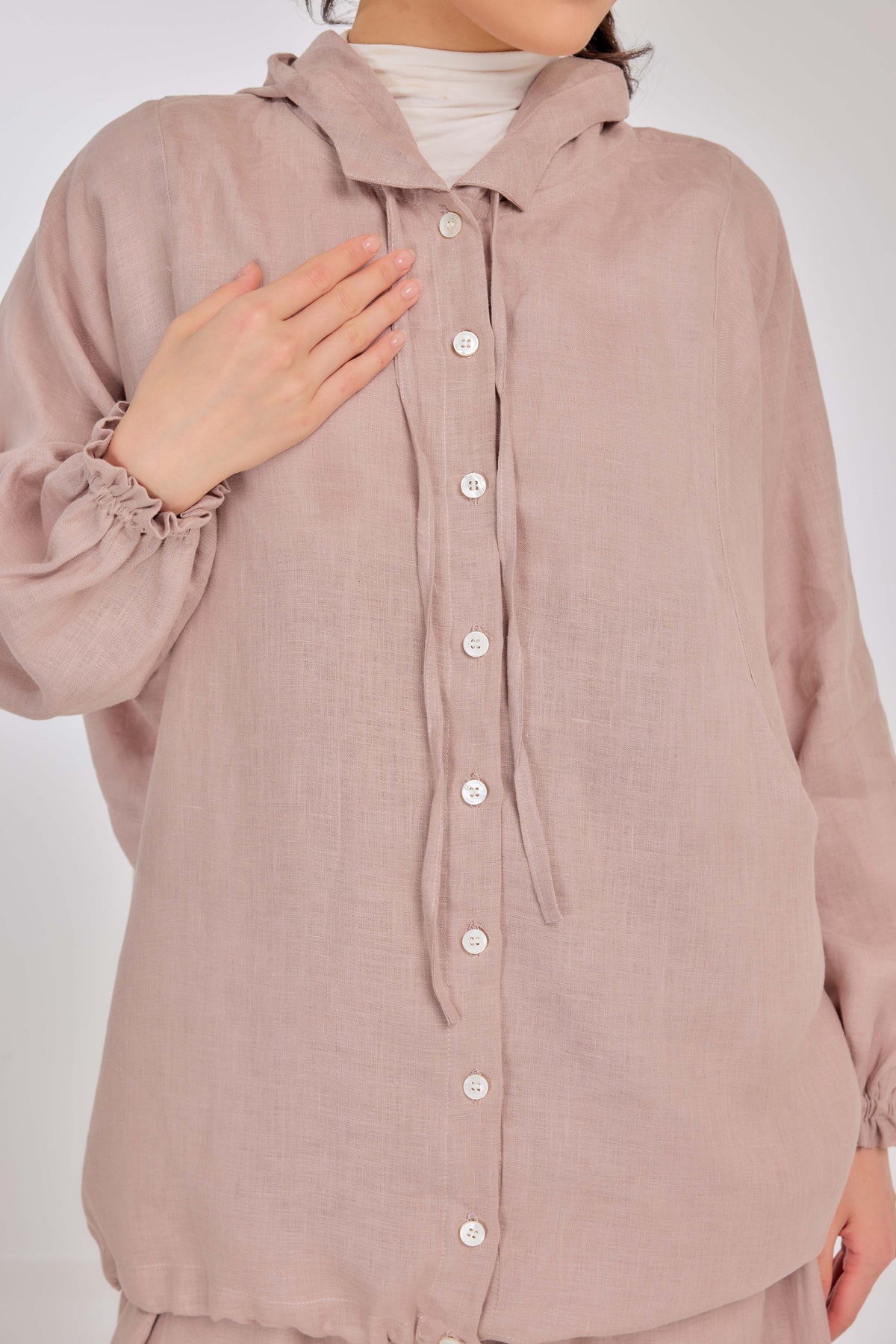 12 - Iconic - Pure Hemp Linen Button-Up Hooded Jacket