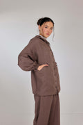 10 - Earth - Pure Hemp Linen Button-Up Hooded Jacket