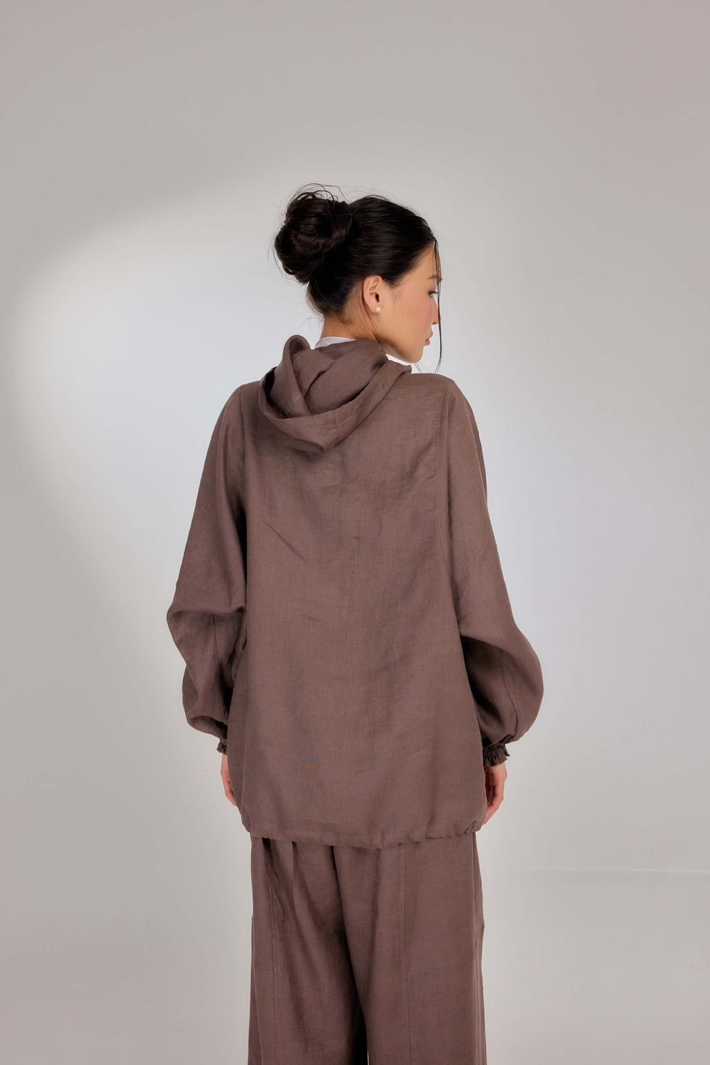 10 - Earth - Pure Hemp Linen Button-Up Hooded Jacket