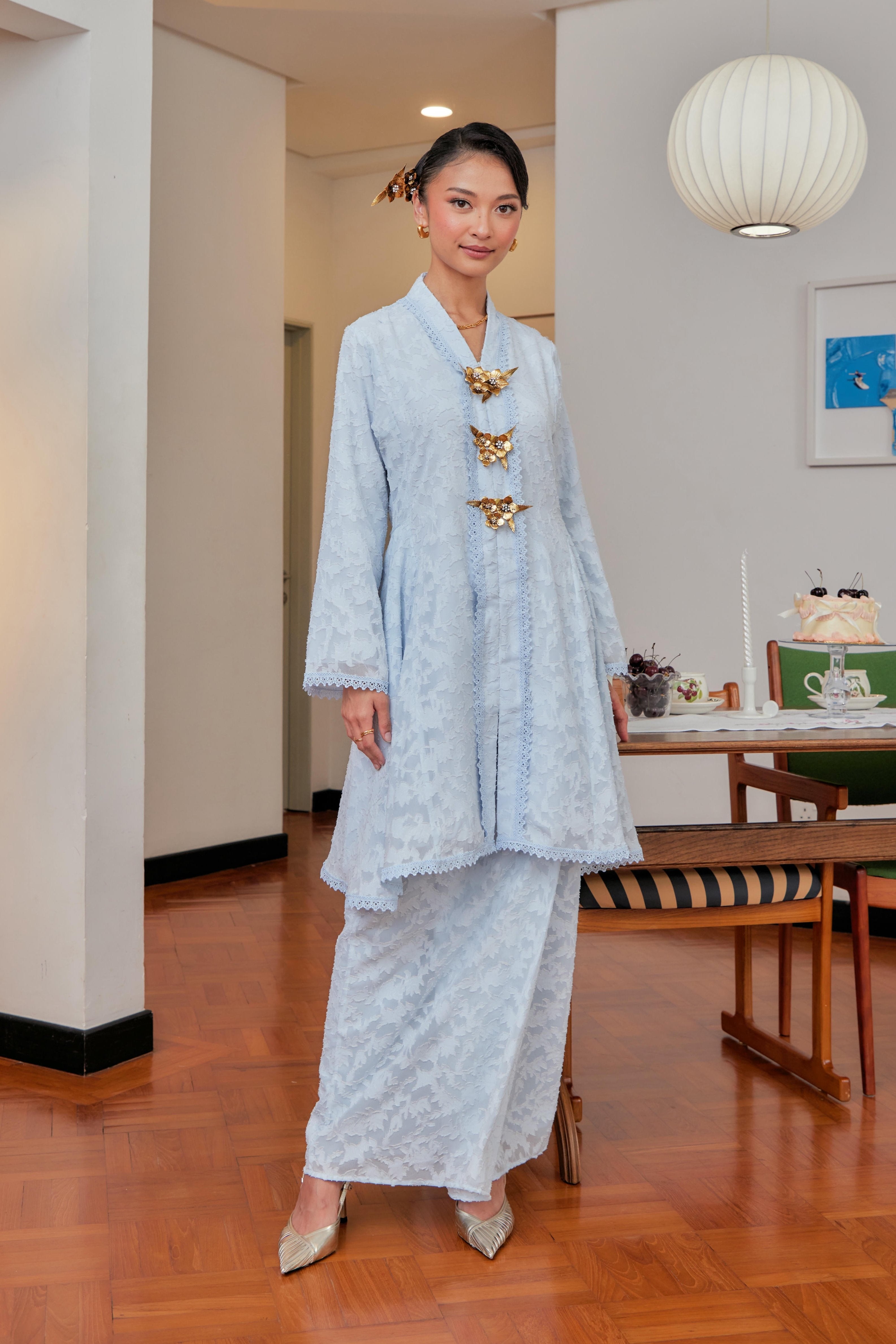 Jacquard Lace Kebaya Riau Set (Full Lining)