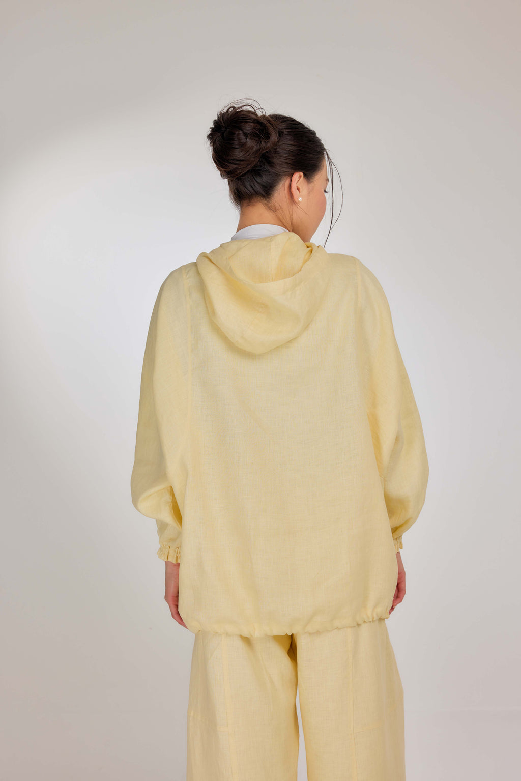 11 - Pineapple - Pure Hemp Linen Button-Up Hooded Jacket