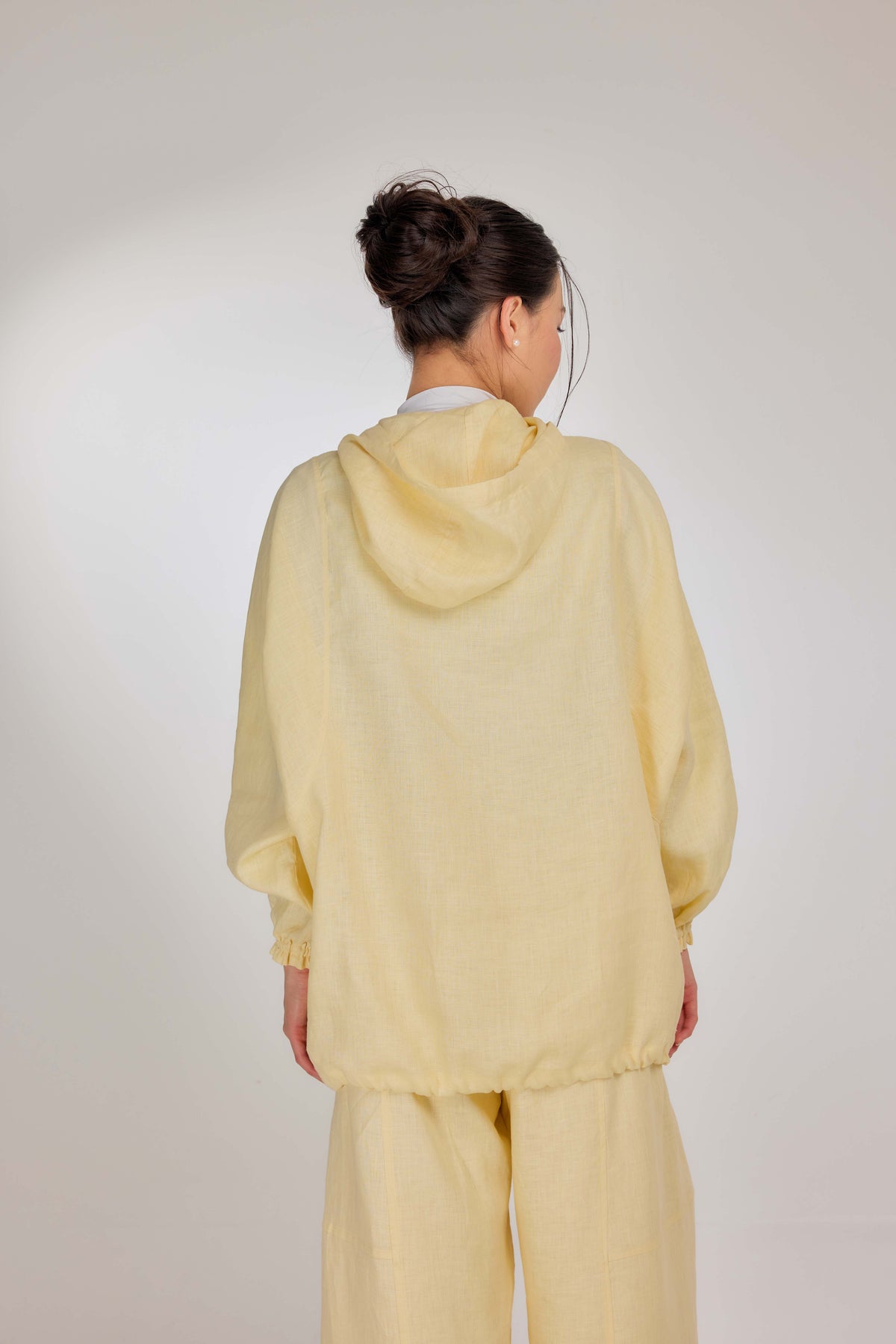 11 - Pineapple - Pure Hemp Linen Button-Up Hooded Jacket