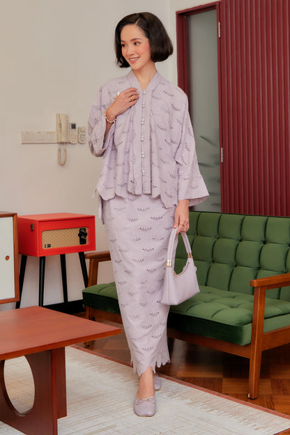 Lilac Mist - Indah Ratu Embroidery Kebaya (Fully Lined)