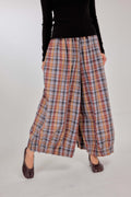 01 - Rosewood Tartan - Pleated Barrel-leg Pants
