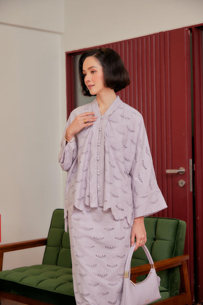 Lilac Mist - Indah Ratu Embroidery Kebaya (Fully Lined)