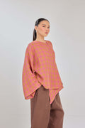 01 - Sorbet - Checkered Pure Linen Wrap Top