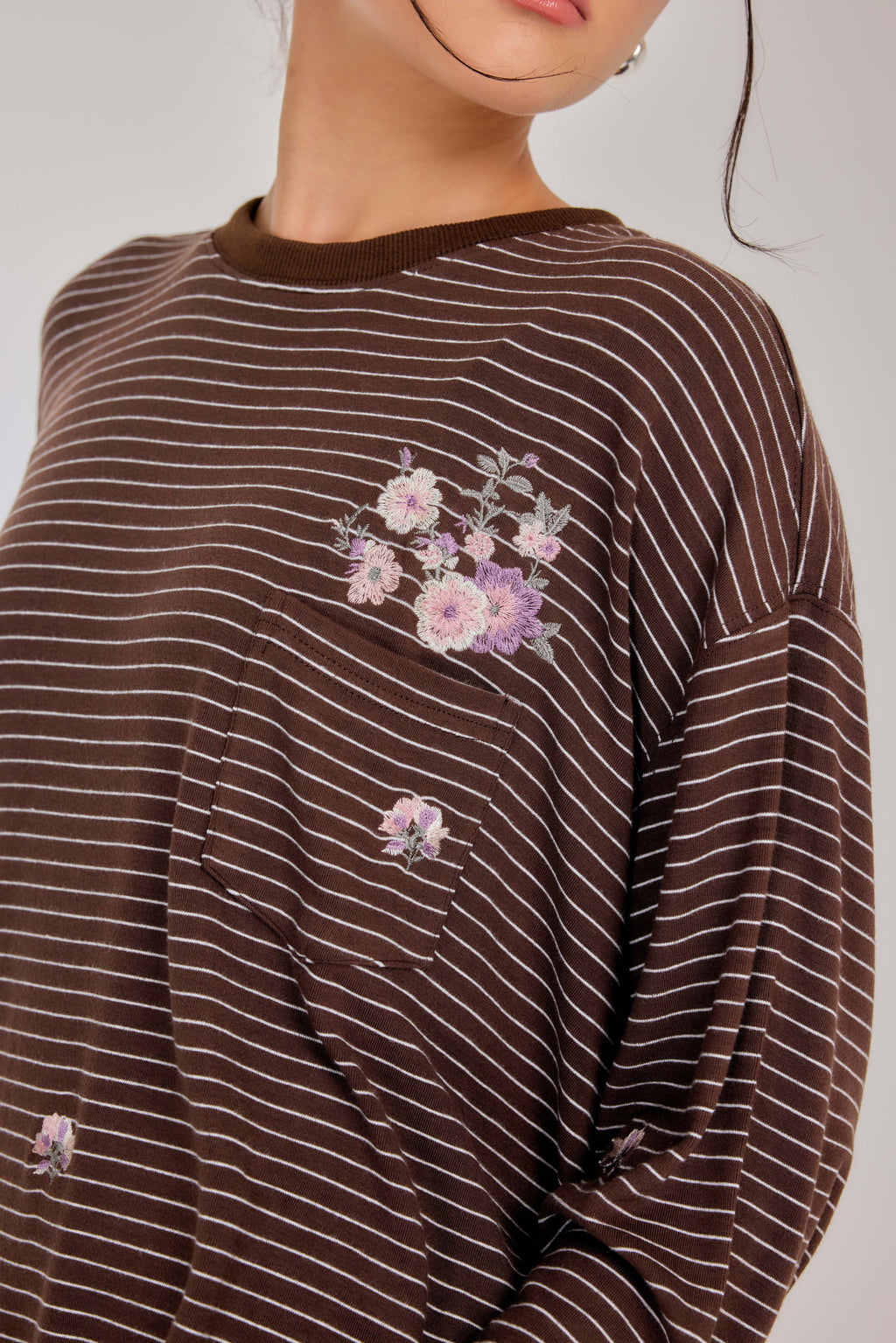 Embroidered Jardin Marinière Striped Two-Piece - Tiramisu