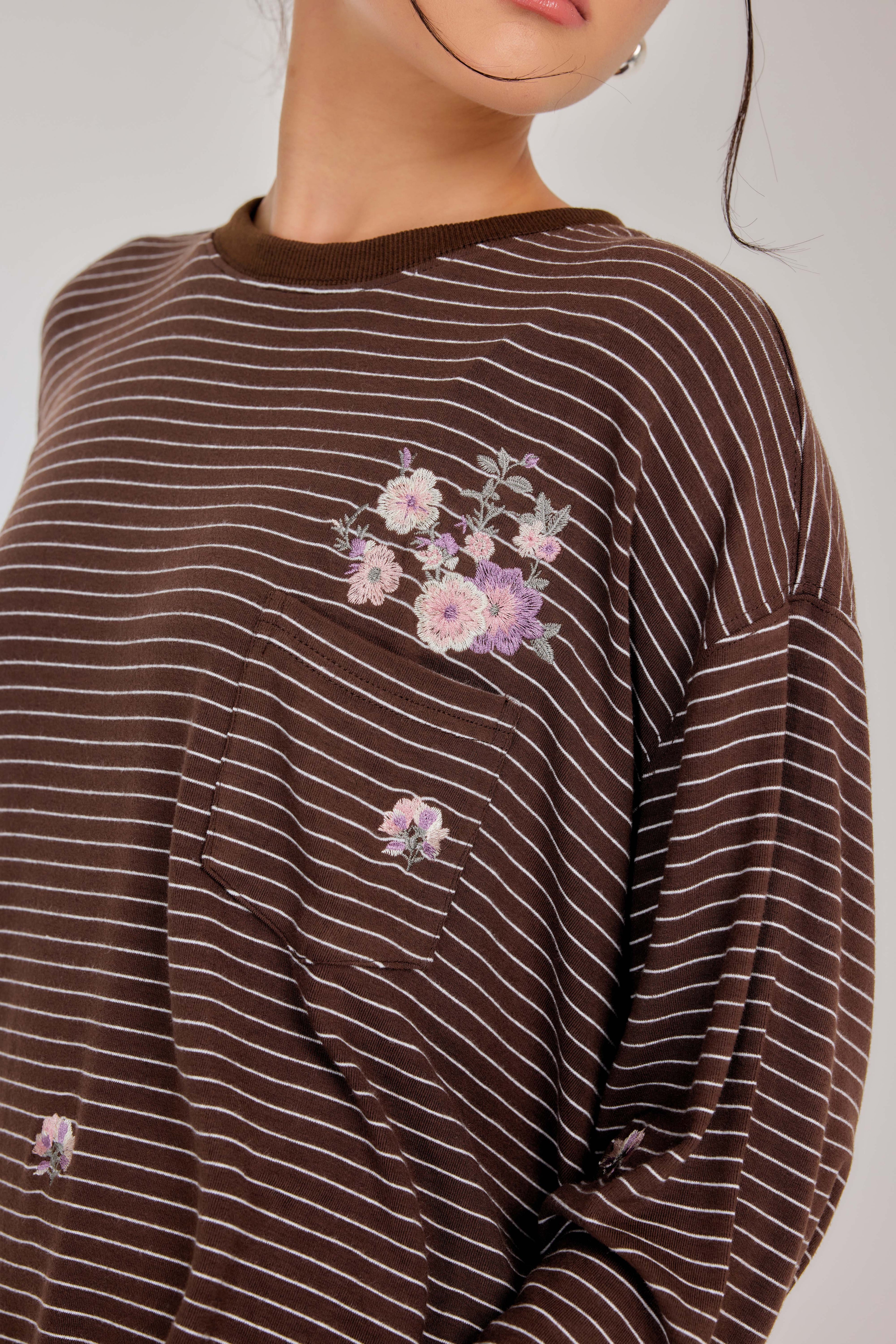 Embroidered Jardin Marinière Striped Two-Piece - Tiramisu
