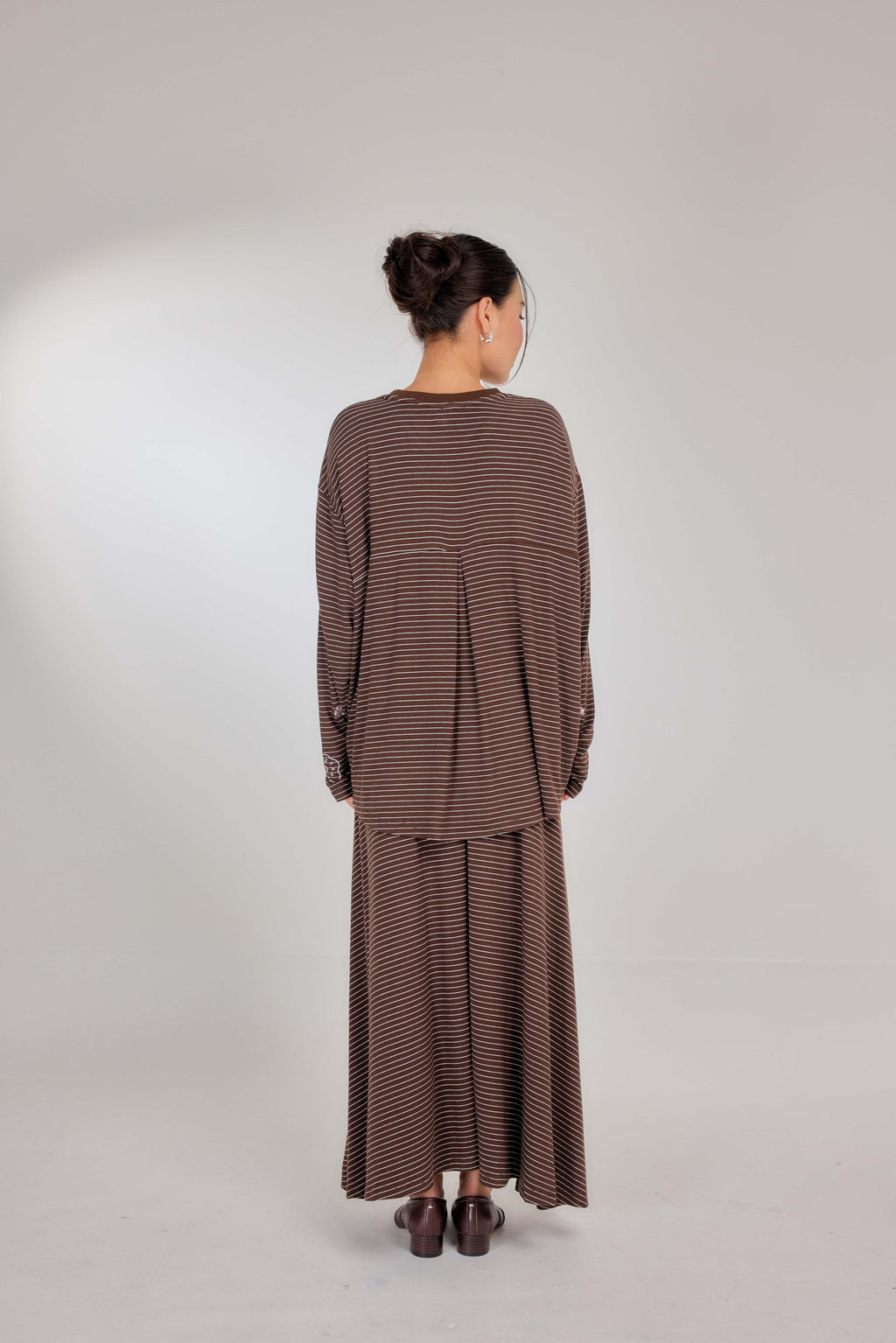 Embroidered Jardin Marinière Striped Two-Piece - Tiramisu