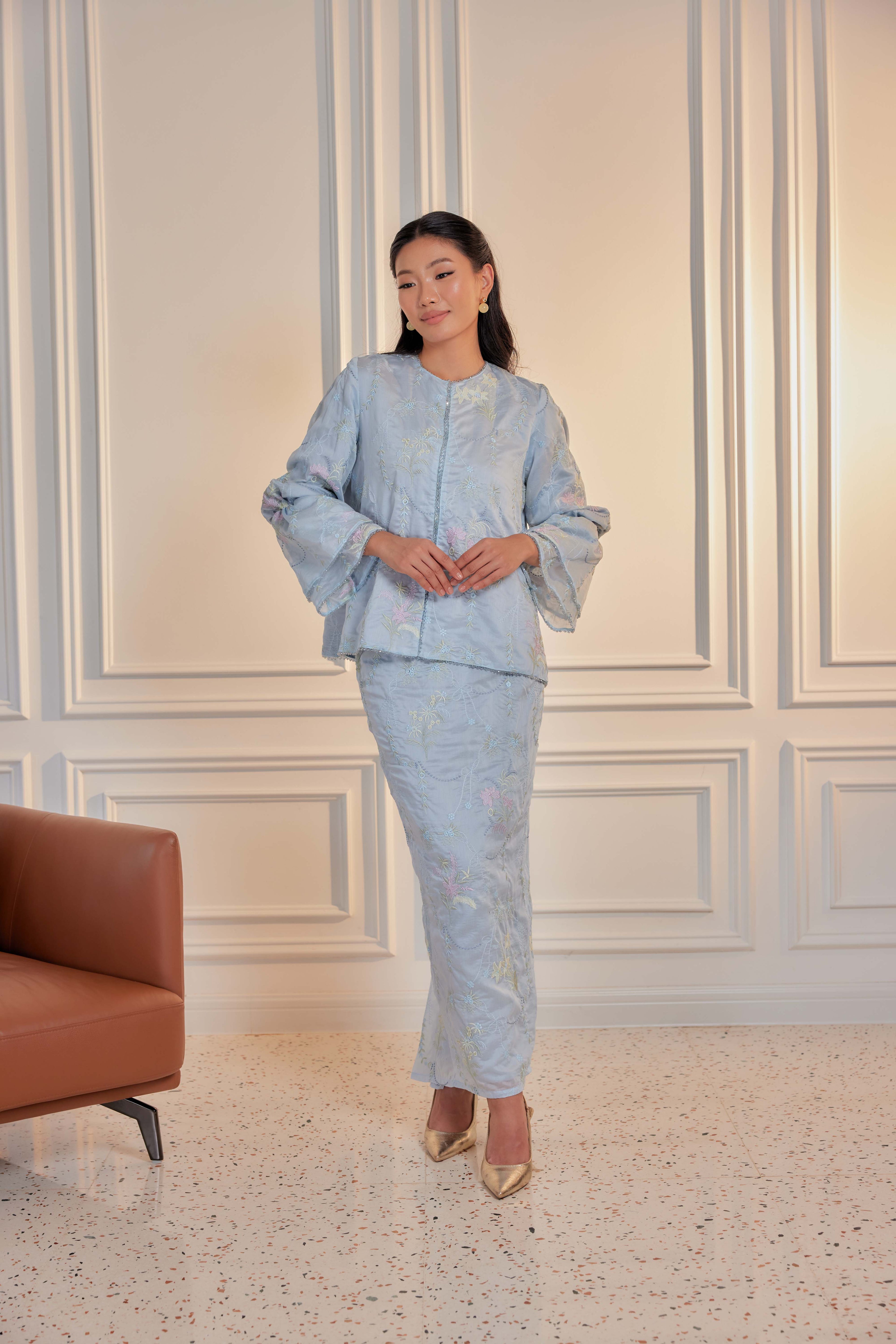 Bayu - Puspa Embroidered Kurung Beaded Edition (Fully Lined)