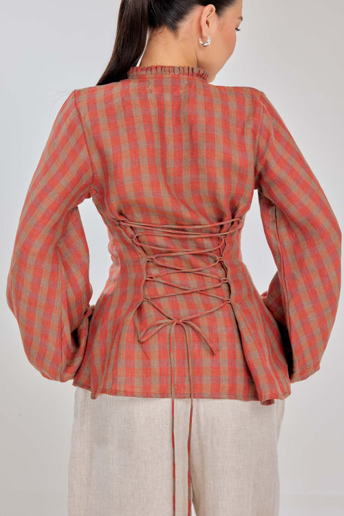 01 - Saffron - Grand Tralala Pure Linen Shirt With Mother Of Pearl Buttons