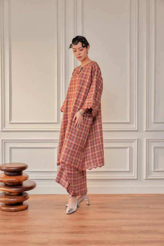 Butterscotch - Embun Embroidered Linen Kurung Labuh